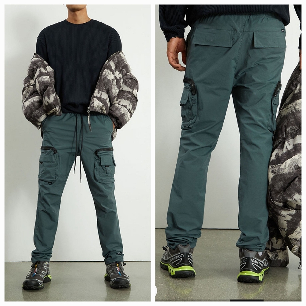 Pacsun Mens Slim Cargo Pants Dark Green Size Medium